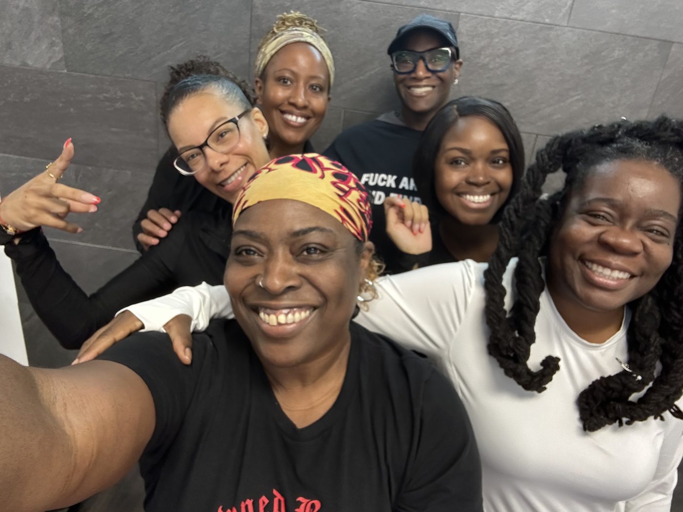 Women training together in a group session